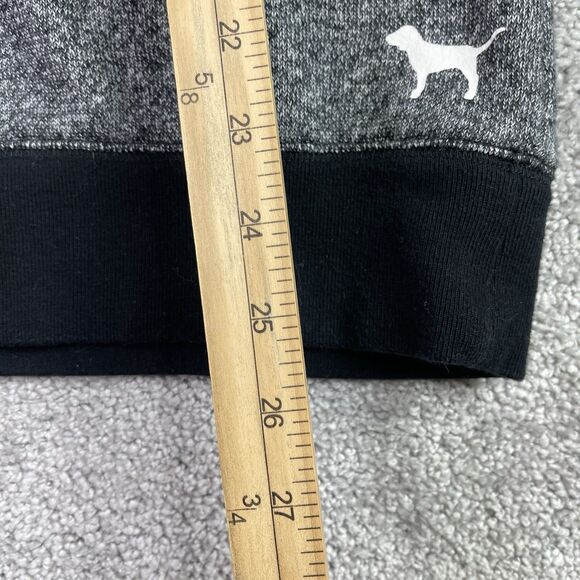 Victoria’s Secret PINK Gray V-Neck Logo Sleeve Sweatshirt Small - Picture 9 of 10